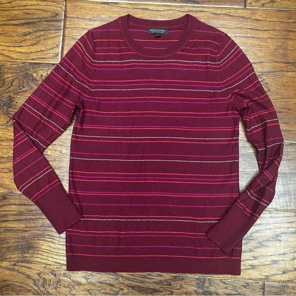 Banana republic merino wool striped crewneck sweater - Picture 1 of 5